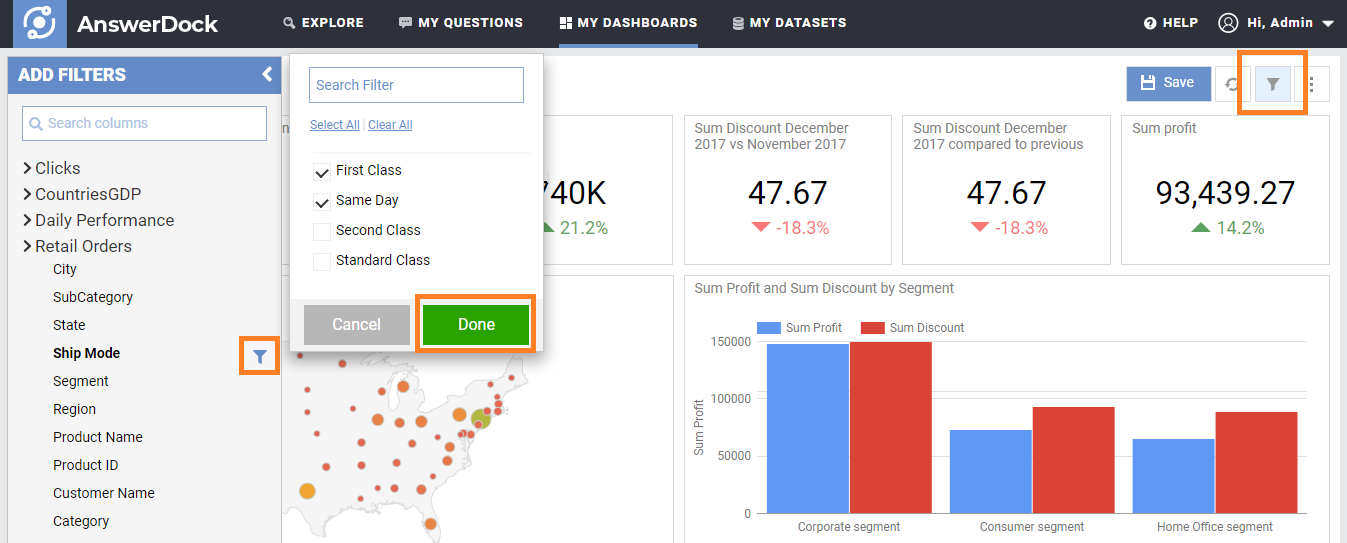 Dashboards Filters