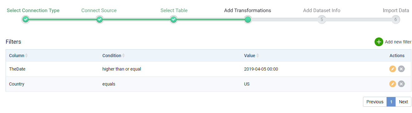 Filters List