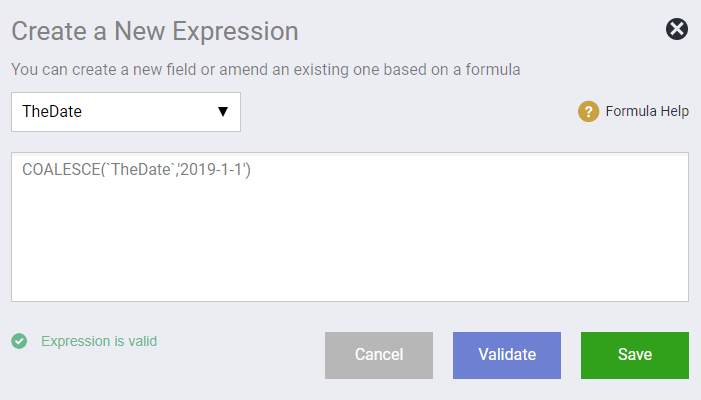 New Expression Existing Field